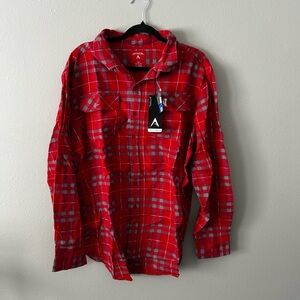 University of Nebraska Cornhuskers Antigua Red and Gray Checkered flannel